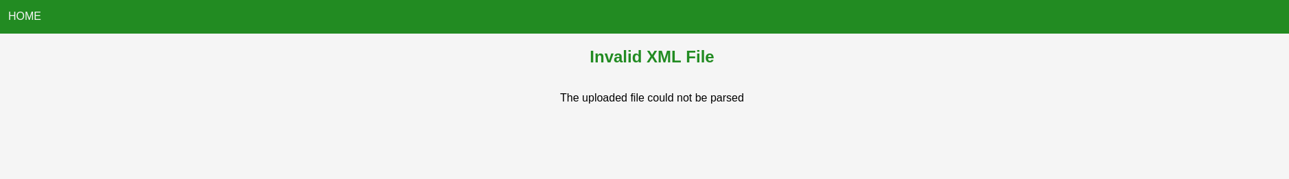 Invalid XML File